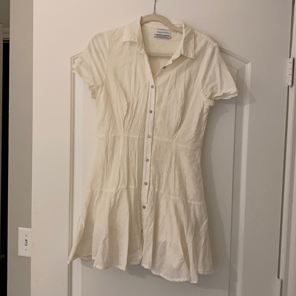 Urban Outfitters Collard Off White Dress